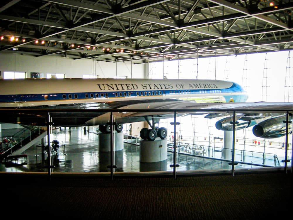 Air Force One at the Reagan Presidential Library.
