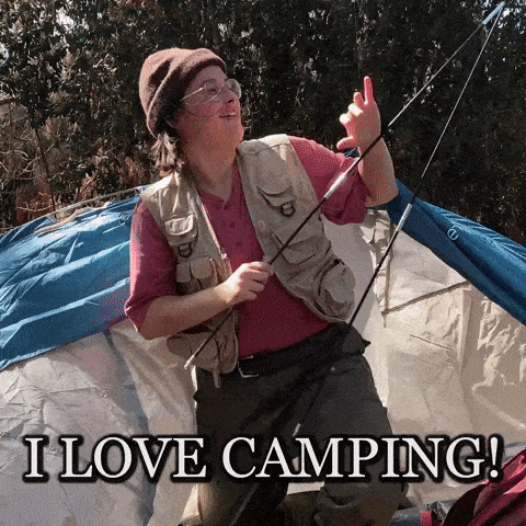 i love camping gif - family camping trip with kids