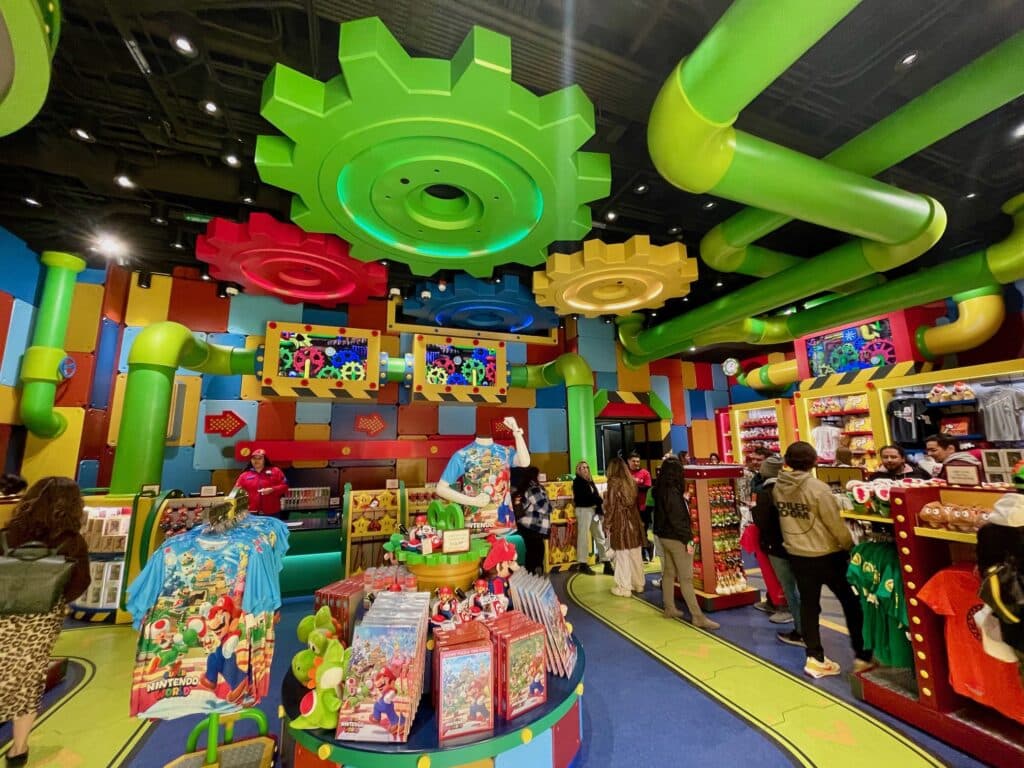inside the gift shop - super nintendo world hollywood