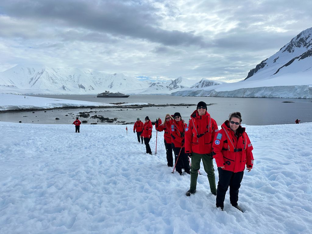 people on snowy hike - Adventures by Disney Antarctica