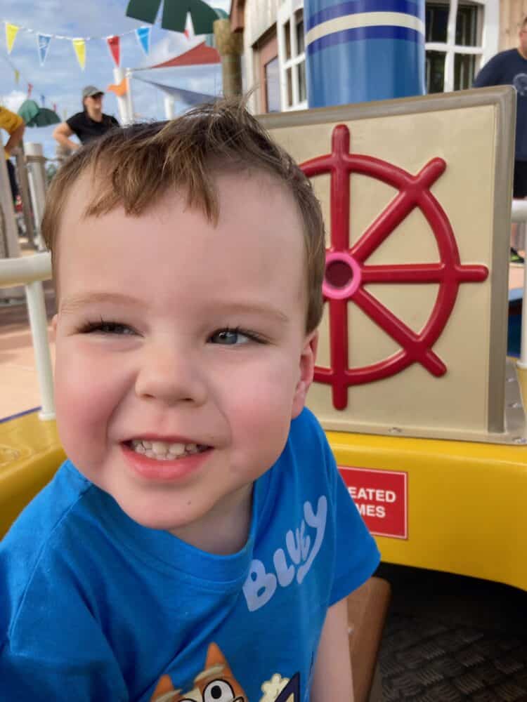 CHILD on Pirate ship ride- Peppa Pig Theme Park Florida