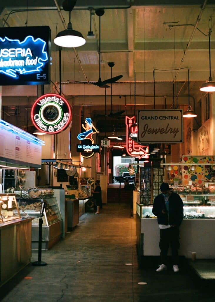 shops and eateries at Grand Central Market - best LA family restaurants - best LA restaurants