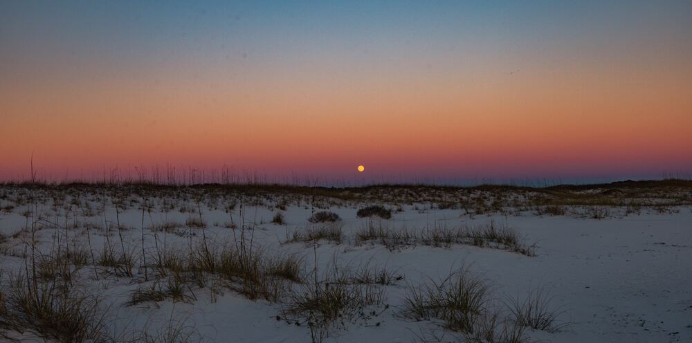 Sunrise over sand Gulf Coast National Seashore - Florida family vacation, budget