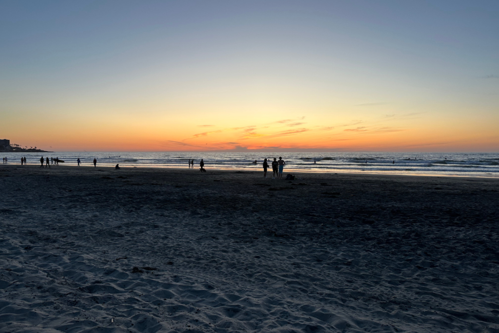Sunset at beach - best beaches in california for families