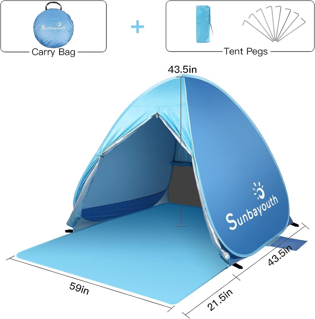 pop-up tent - beach vacation packing list