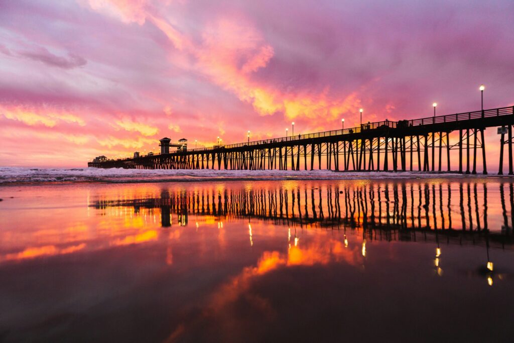 sunset at pier