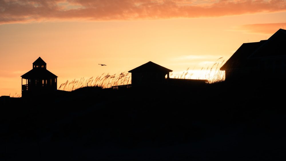 Outer Banks at sunset - best family beach vacations in October
