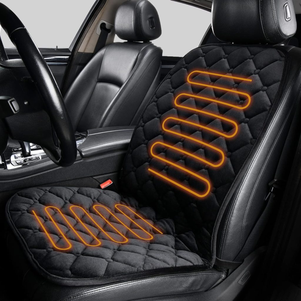 black seat covers with heated coils