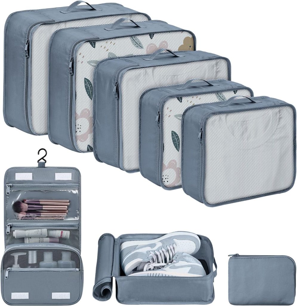 grey packing cubes