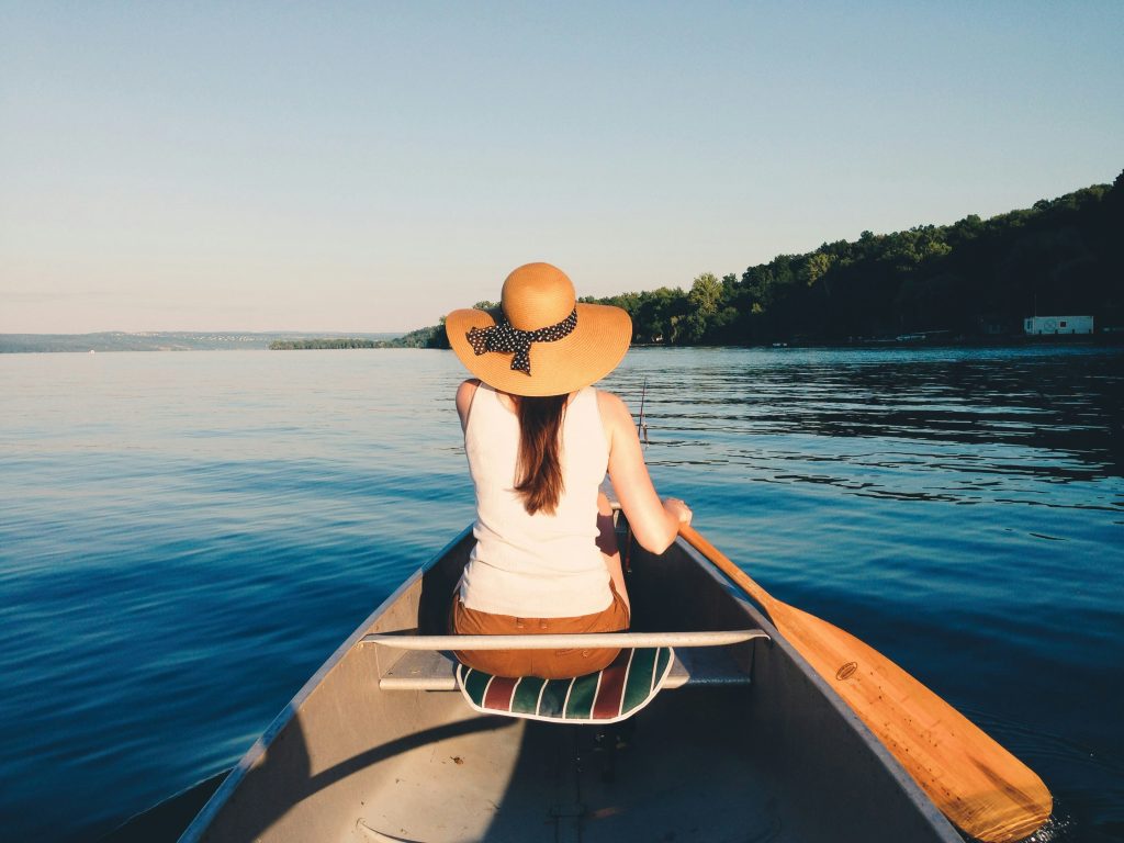 woman kayaking on memorial day