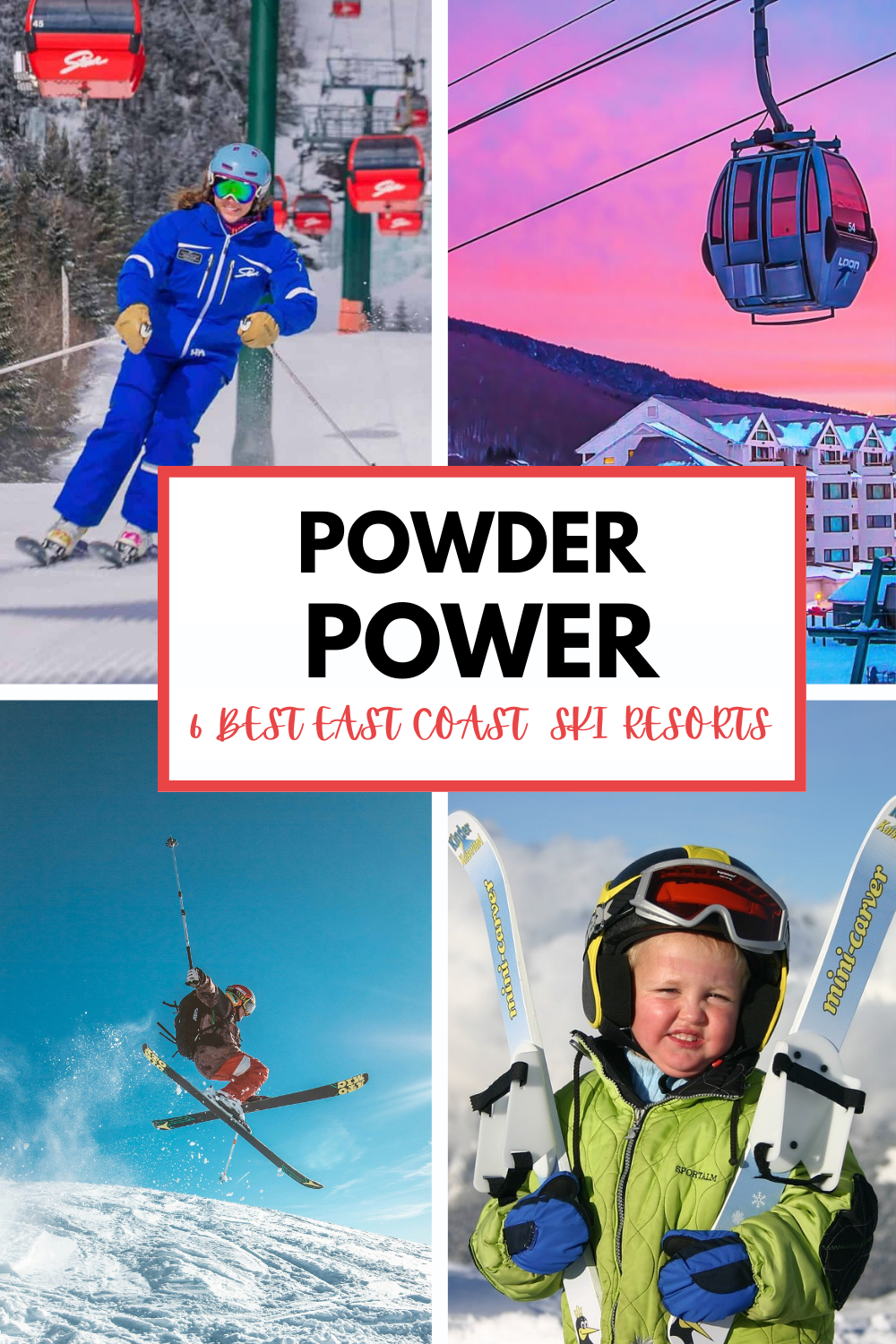 East Coast Ski Resorts Pin