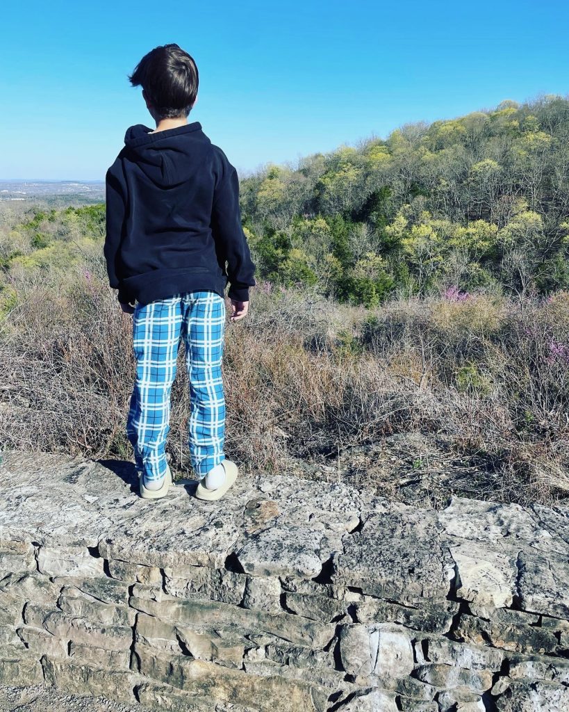 Boy overlooking nature area - Branson Family Vacation
