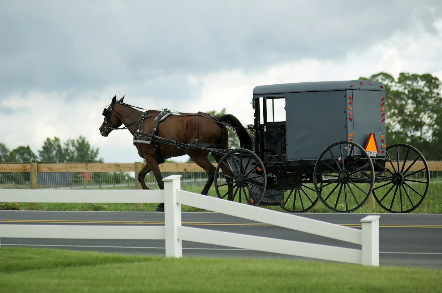 Amish horse and buggy. Romantic cabin getaways in Amish Country Ohio. 