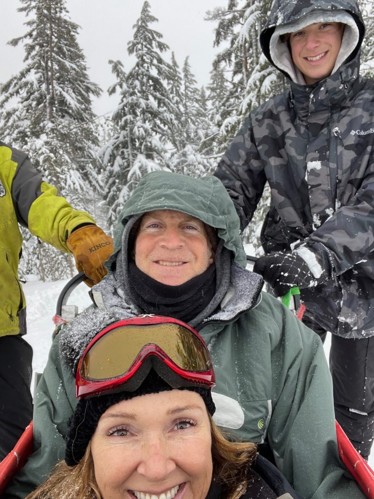 family in sled - family things to do in Bend Oregon