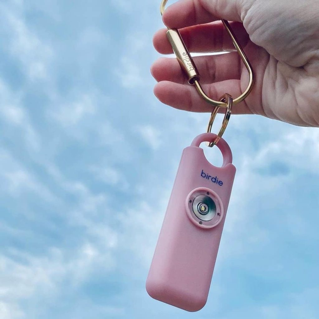 pink sound alarm on keychain