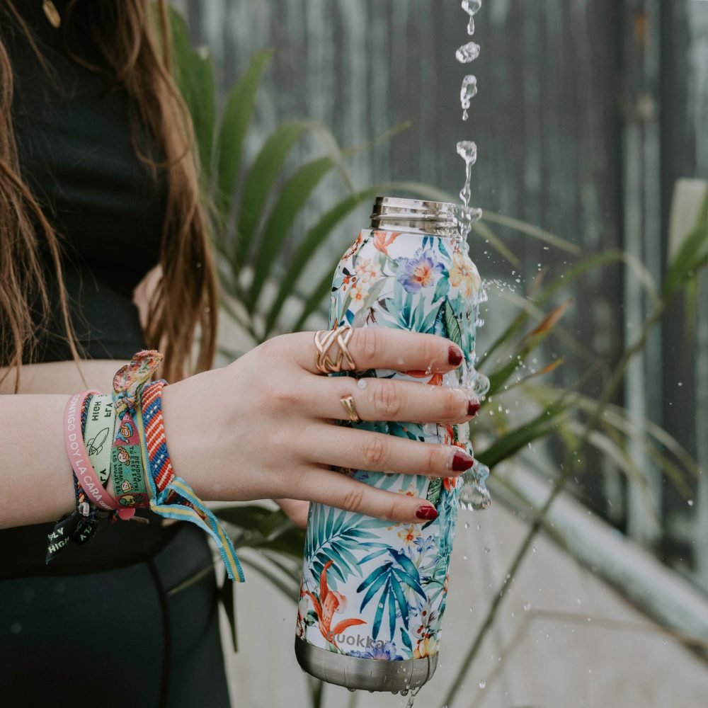Reusable water bottles make great earth day gifts.