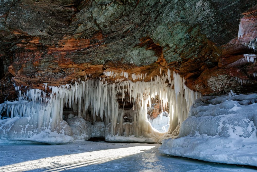 Snowy Ice Cave on Apostle Island -Ice Cave