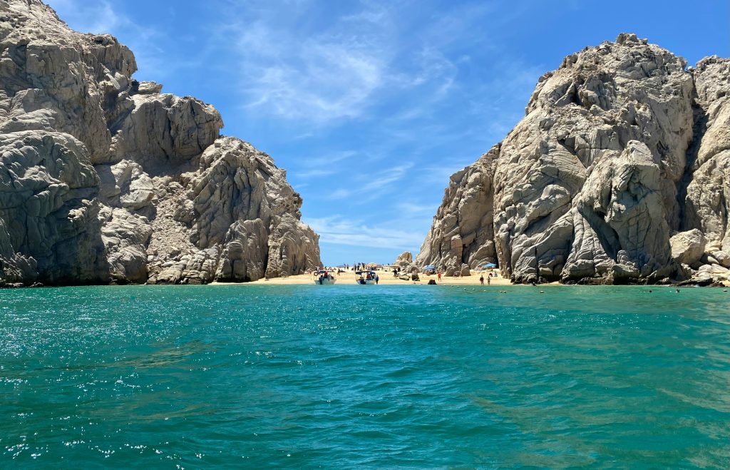 take a short boat ride to Lovers beach in Cabo