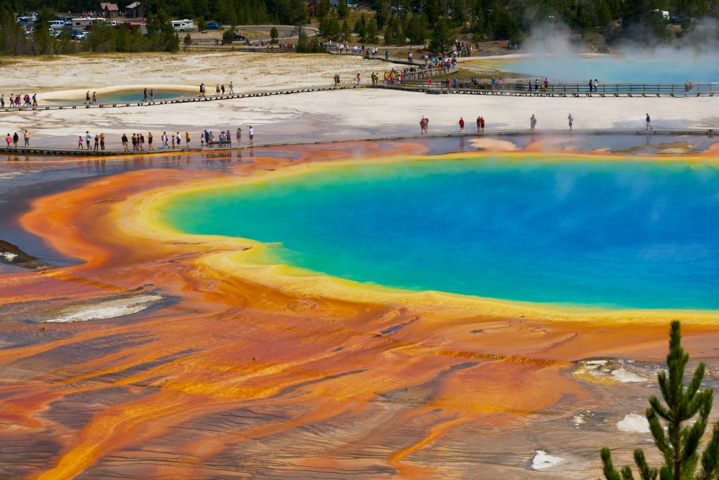 hot springs, Yellowstone National Park, Best adventure vacations for families in the USA, family travel