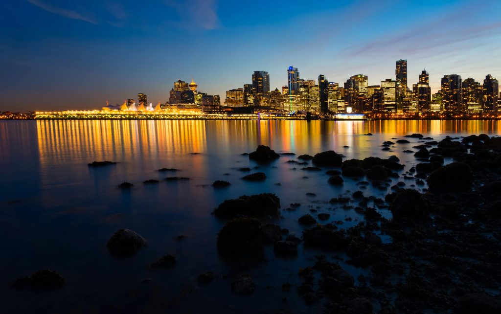 city skyline, Vancouver, British Columbia, best weekend getaways in washington state