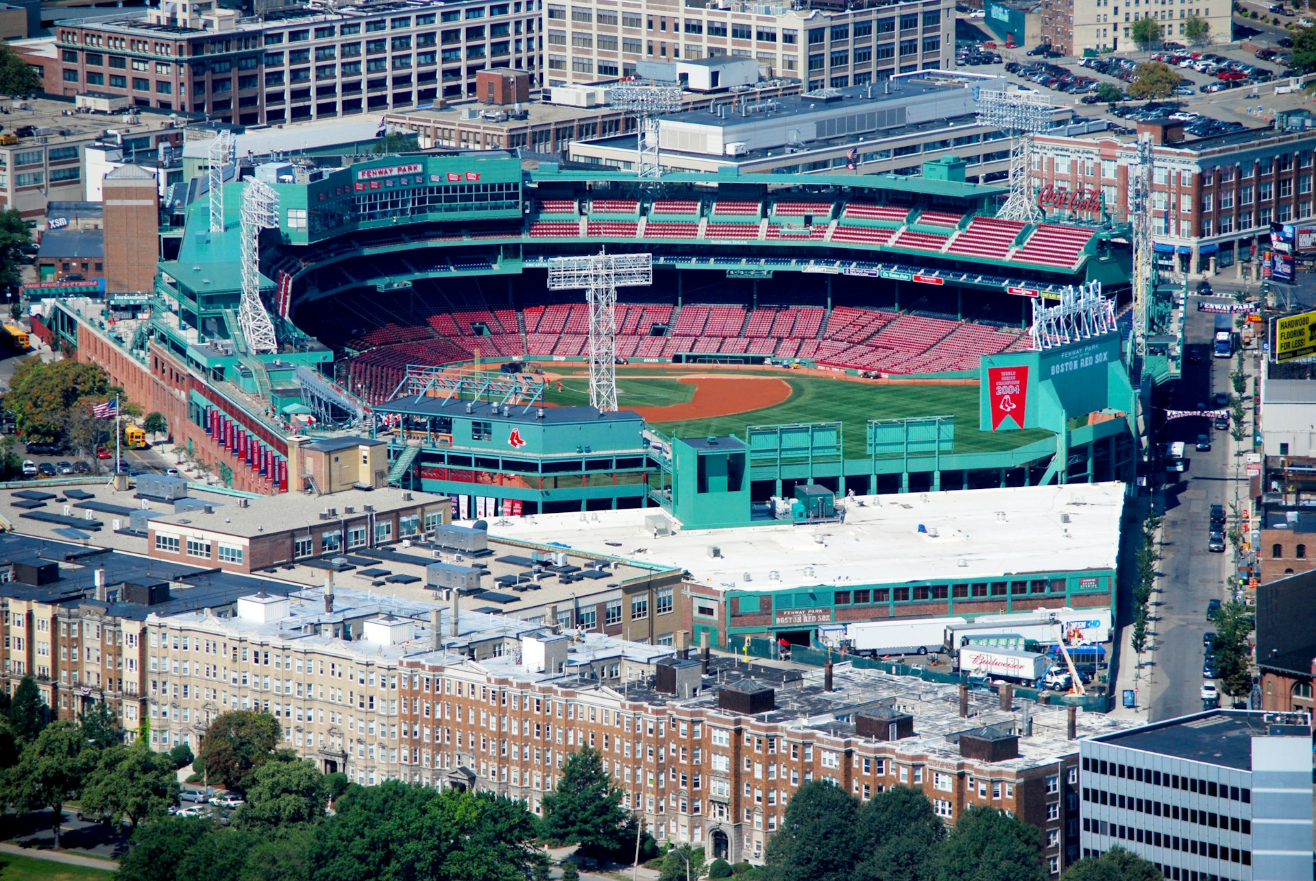 Aerial picture of Fenway Park in Boston. Father's Day trips for Dad. 