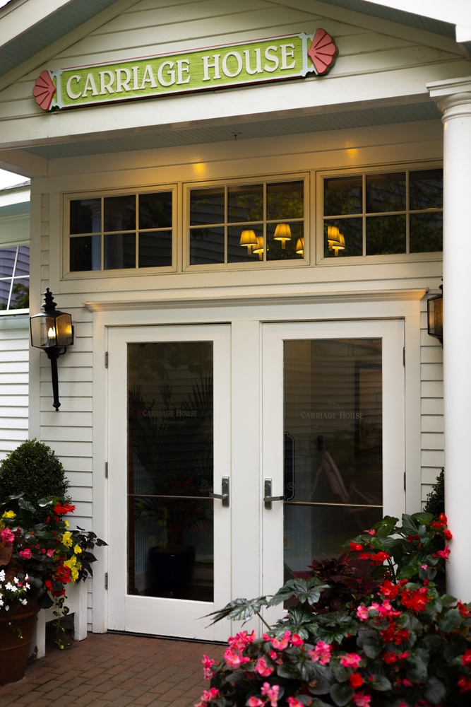 front doors of The Carriage House restaurant