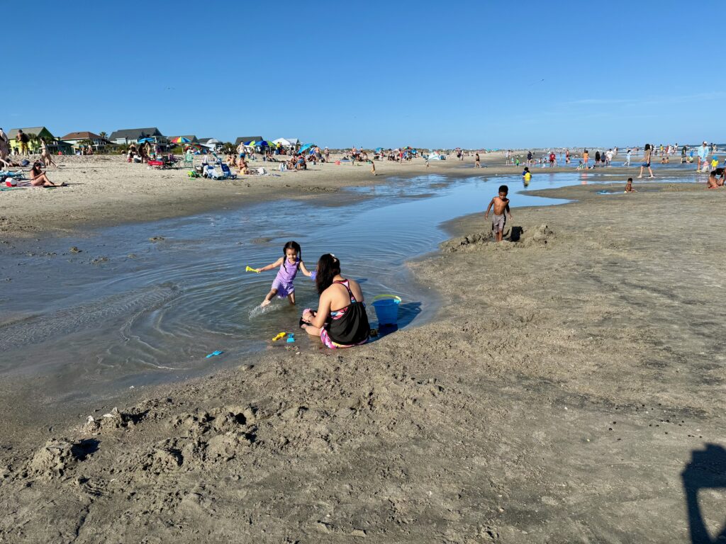 kids playing in tide pools
