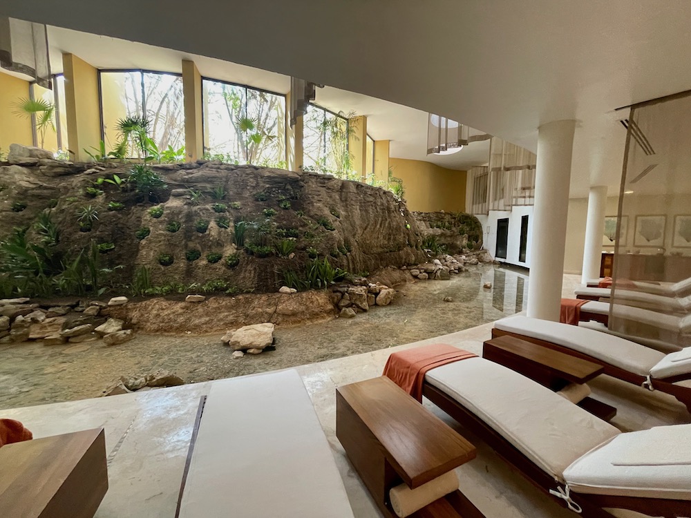 spa inside a cenote at the Grand Velas Riviera Maya Mexico