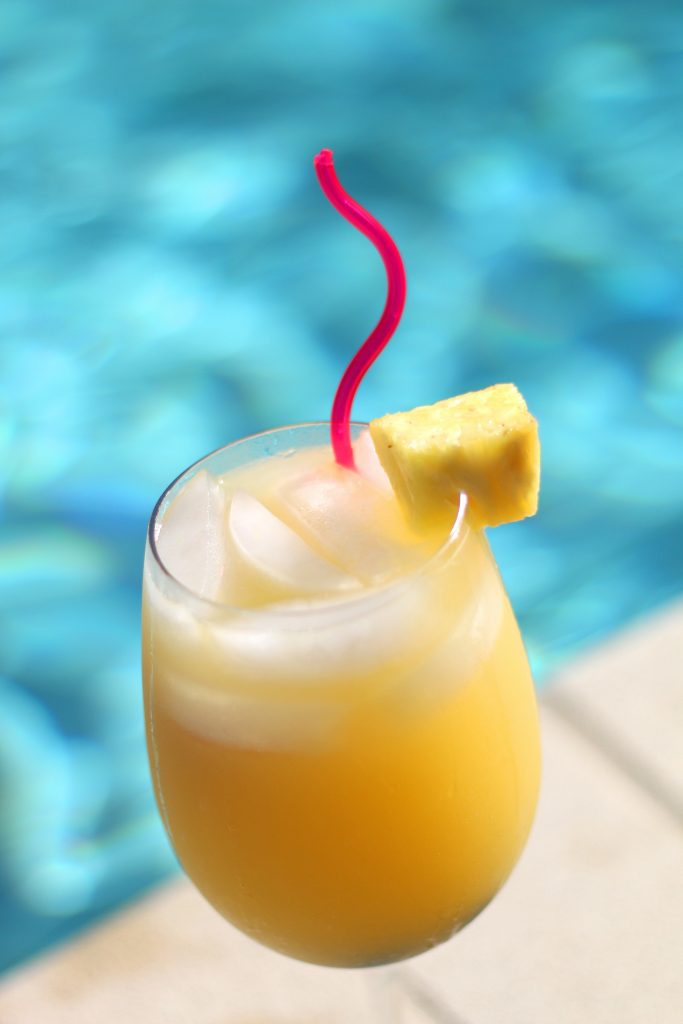 tropical drink at poolside