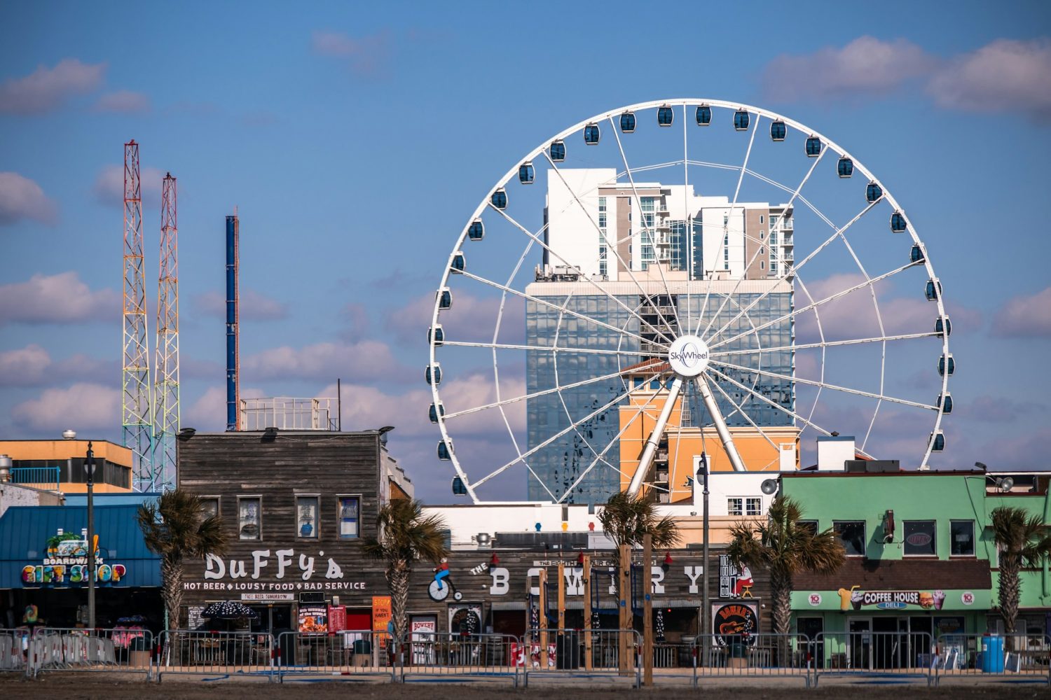 Myrtle Beach Skywheel and boardwalk. Things to do in Myrtle Beach for families.