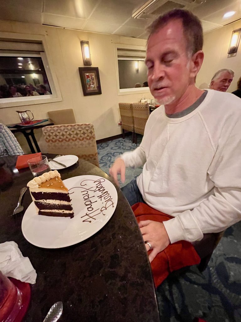 man with cake