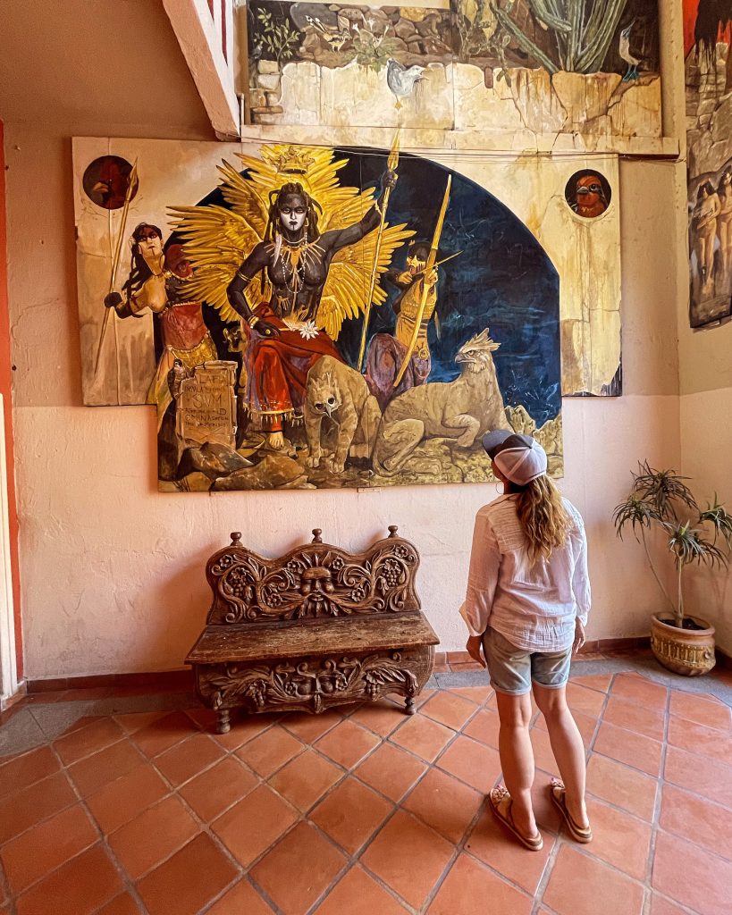 Woman staring at painting