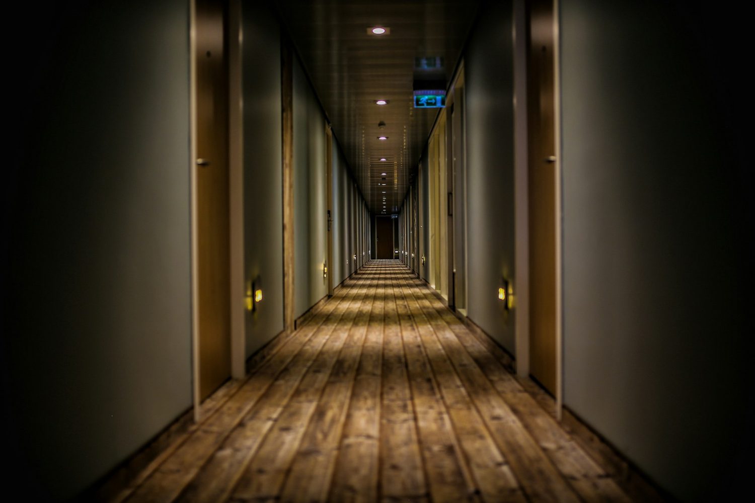 Corridor in a hotel. Haunted Hotels New Orleans.