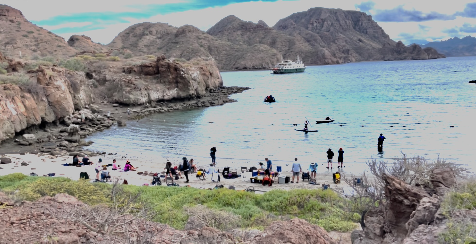 beach party at isla danzante