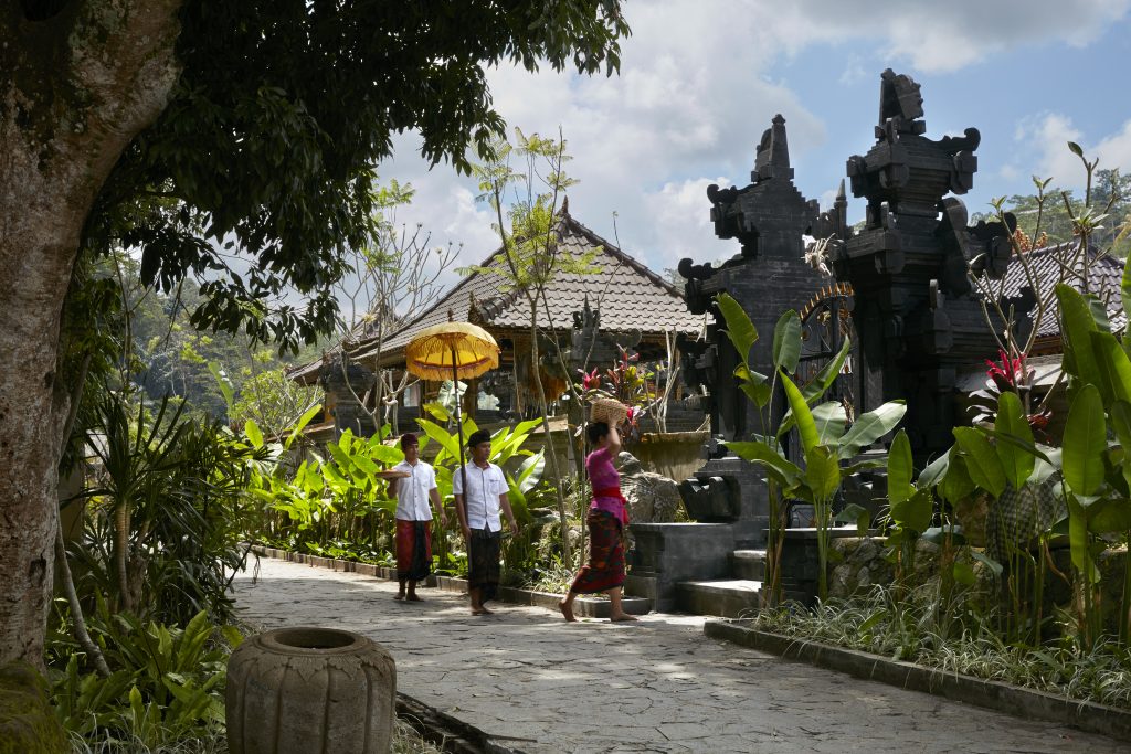 people walking under umbrella