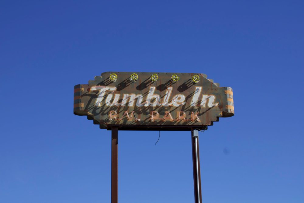 RV Park sign in daytime.