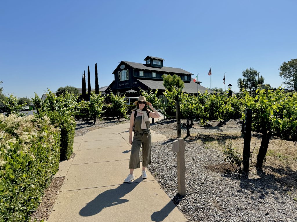 woman standing near Ponte winery in Temecula Valley