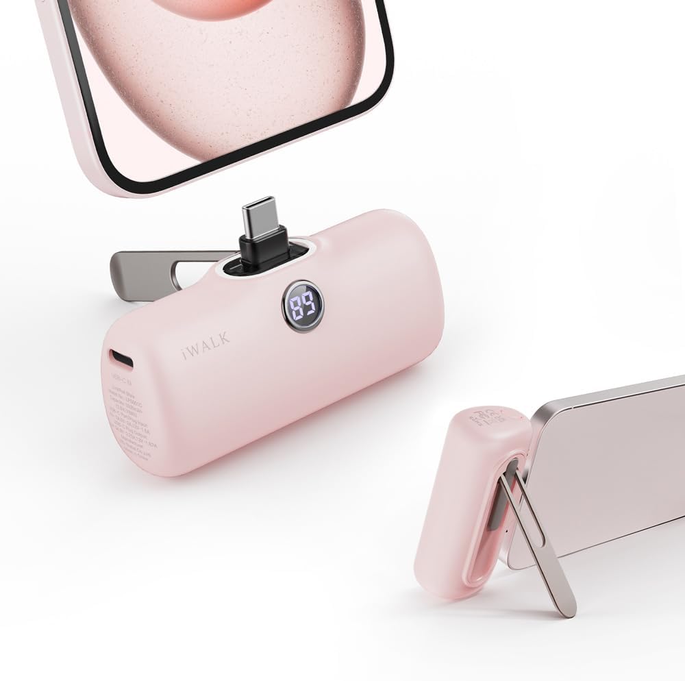 pink portable charger