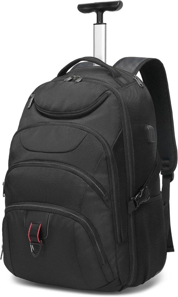 black rolling backpack