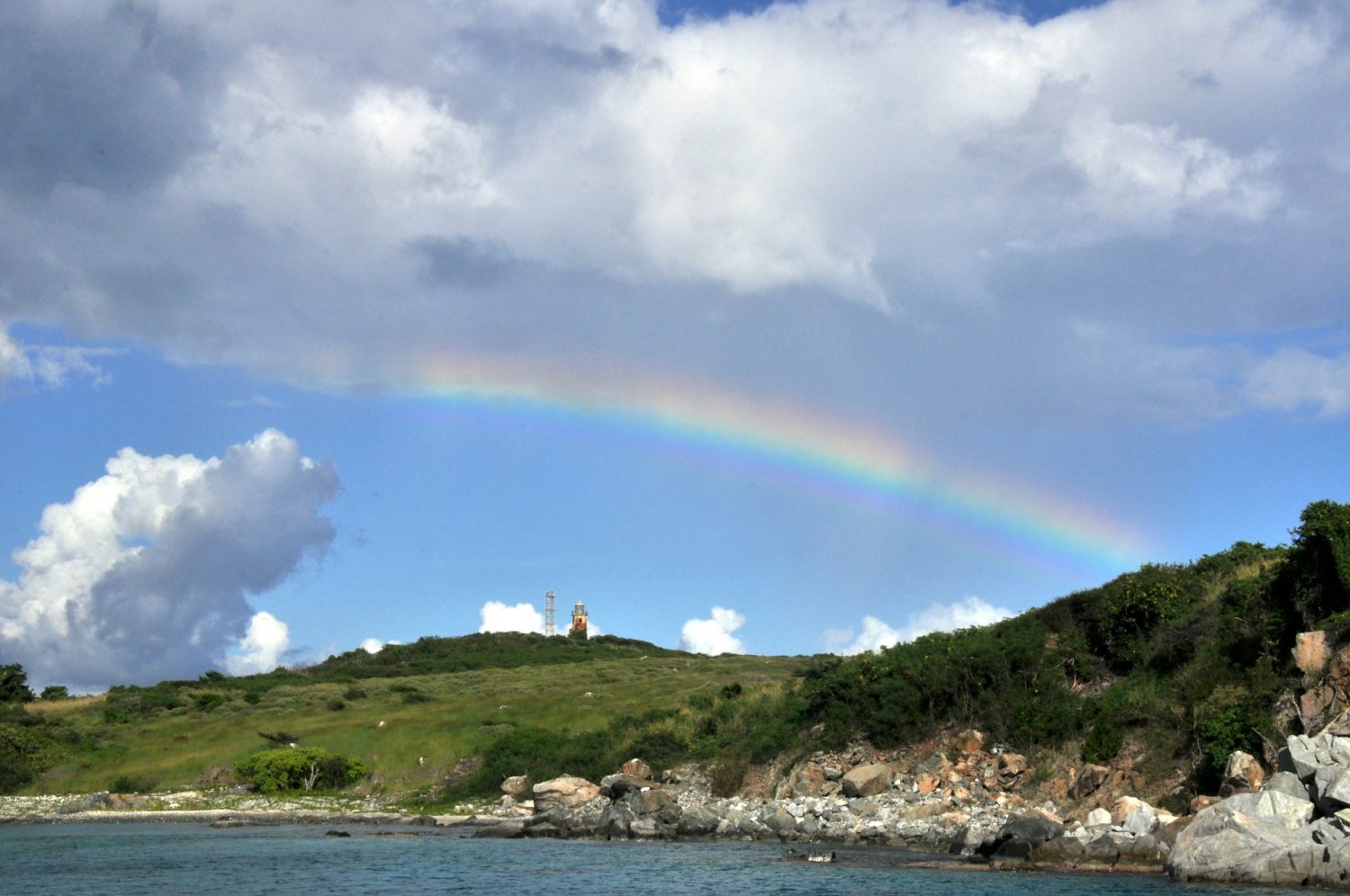 Rainbow at Buck Island National Park. US Virgin Islands family resorts.