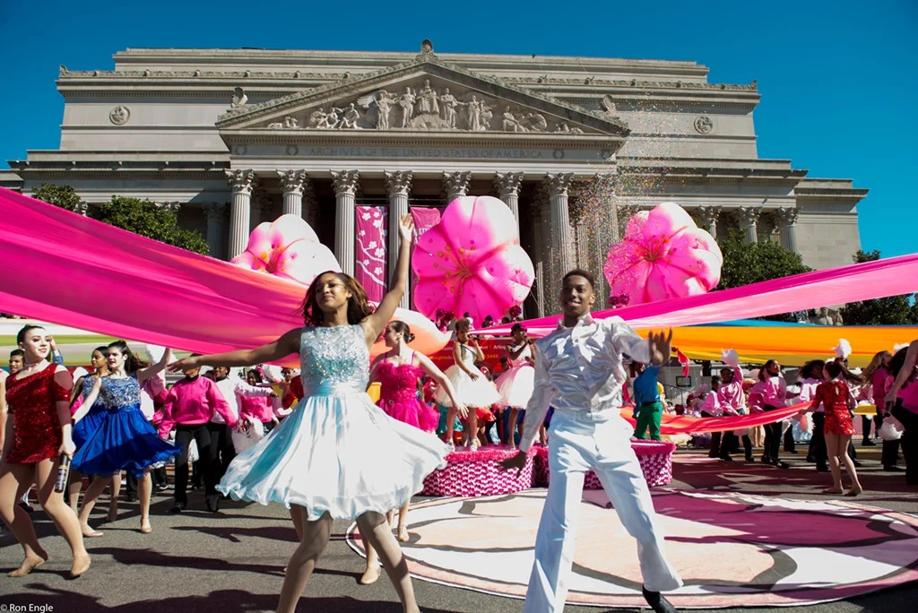 Dancers performing for the Blossom Festival in D.C. 