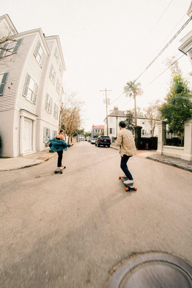 skate boarding through charleston