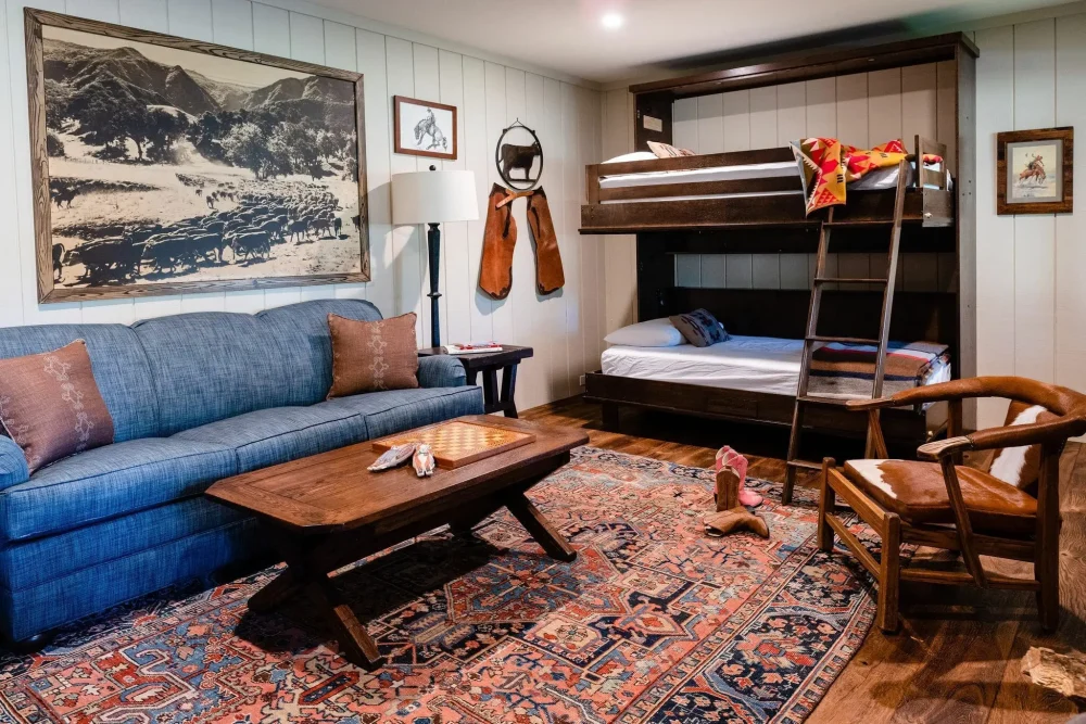 The Mountain View Guest Room with Murphy Bunk Beds for families.