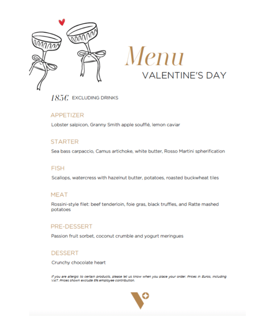 valentine's day menu