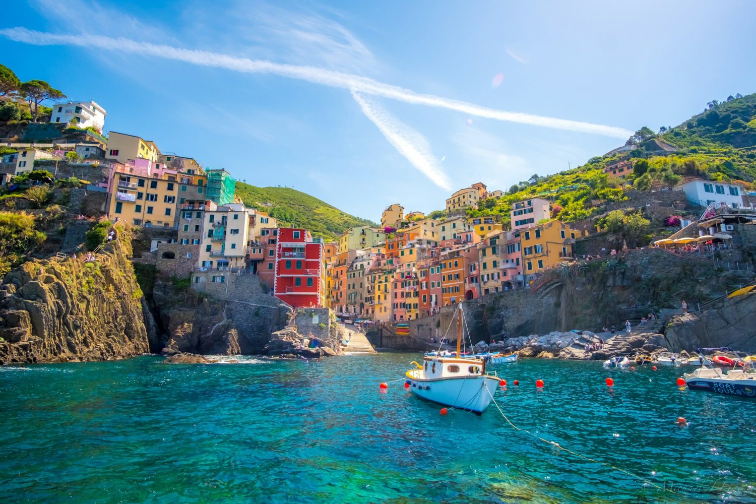 Colorful houses on the coast of Cinque Terre. Best places to visit in Europe in May.