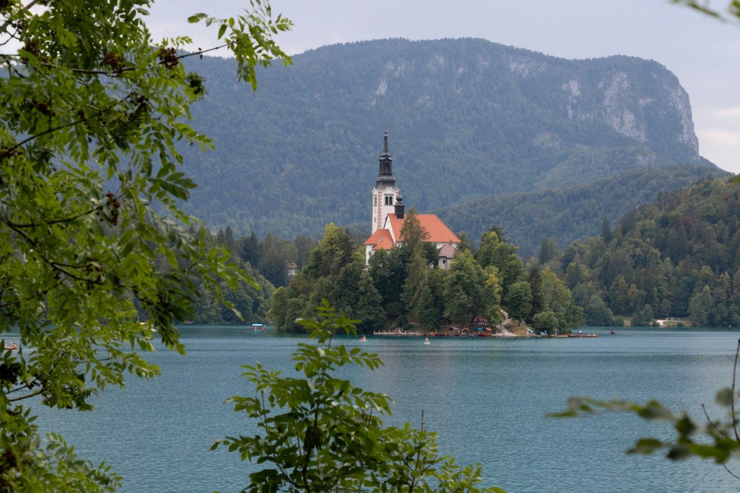 Church on an island in the middle of Lake Bled in Slovenia. Best places to visit in Europe in May.