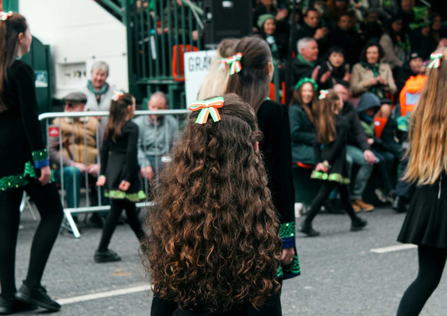 Kids in the St. Patrick's Day Parade. St. Patrick's Day in New York City.