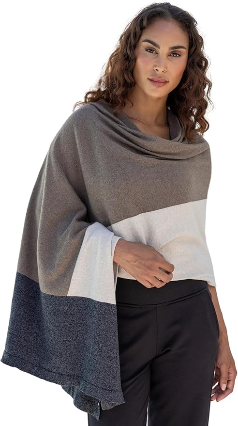 multi-hued scarf on beautiful lady