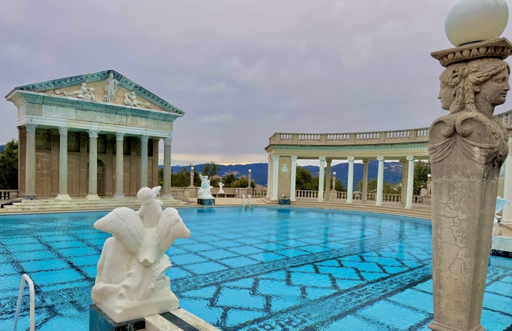 The Neptune Pool in San Simeon at Hearst Castle in SLO CAL holds 345,000 gallons of water.
