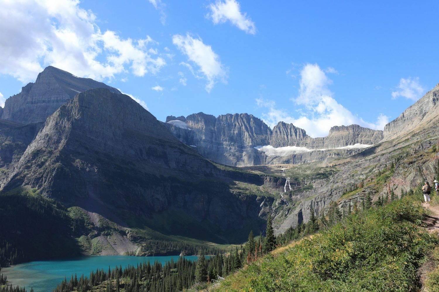 Grinnell Glacier Lake and surrounding mountains. Best things to do in Glacier National Park Montana.